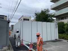 京都市内　道路工事に伴う仮囲い設置