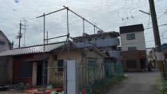京都市営住宅　解体足場